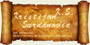 Kristijan Surdanović vizit kartica